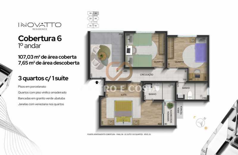 Conheça PLANTA do imóvel - Cobertura 3 quartos Lançamento INOVATTO RESIDENCE - Divinópolis,MG Ipiranga, à venda - R$ 743.000 - CCCO30001 - 12 PLANTA - 12