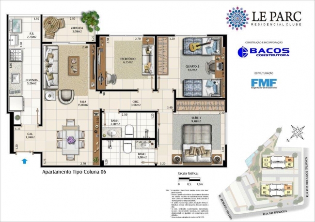 Conheça Apartamento Tipo Coluna 06 do imóvel - Apartamento à venda Maricá,RJ FLAMENGO,Flamengo - R$ 9.999.999 - CEAP00003 - 6 Apartamento Tipo Coluna 06 - 6